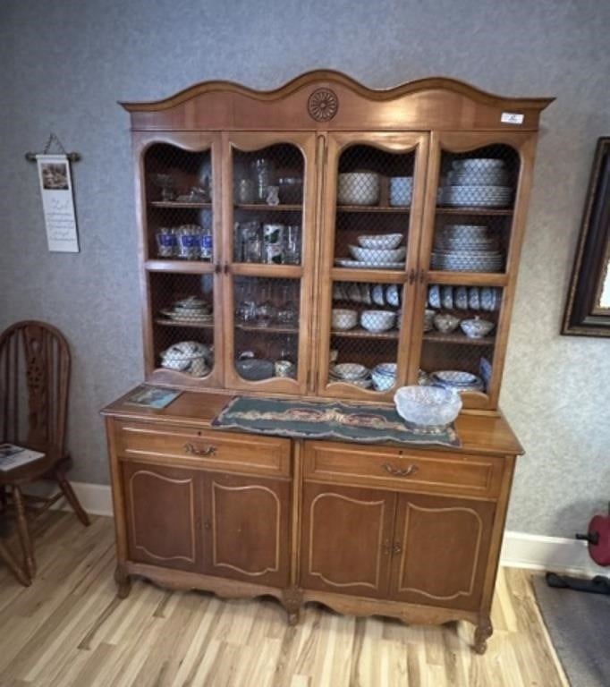 Vintage 2 Piece China Cabinet