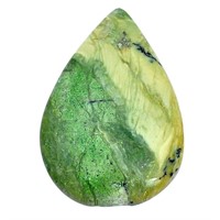 Natural Pear 17.55ct Swiss Opal Green Cabochon