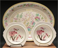Staffordshire Platter & Redwing China Bowls (3)