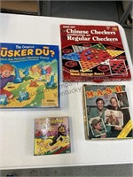 mixed box Chinese checkers set, memory game,