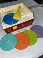 Vintage Fisher-Price music box record player has