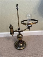 Brass single arm table lamp