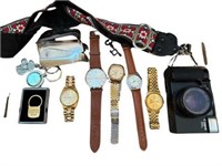 Camera, watches, keychains shoe horn misc mix