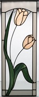 Stained Art Glass of Two Tulips