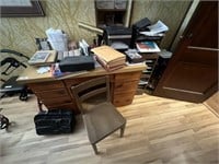 Desk, Chair and Paper Shredder