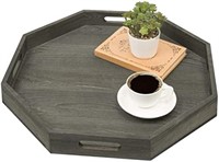MyGift Vintage Gray Wood Decorative Tray,