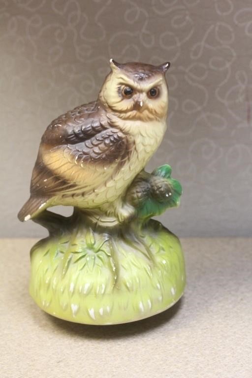 Ceramic Owl Music Box