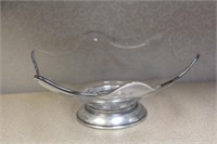 Sterling Rim Glass Bowl