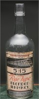Rare 5:15 Brand Vintage Whiskey Bottle