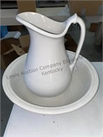 Stoneware pitcher and basin, they are a marriage