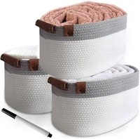 CHAT BLANC Cotton Rope Baskets for Organizing |