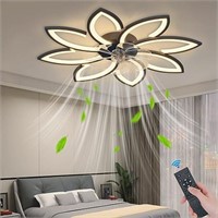 SCAWAIL Ceiling Fans with Lights,35" Low Profile