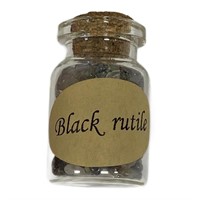 Natural Black Rutile Mixed Chips Bottle