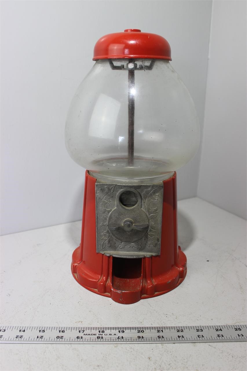 Vintage Cast Aluminum Bubble Gum Machine