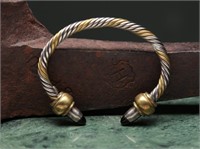 Sterling Silver Cable Braid Bracelet Bullet- 40.8g