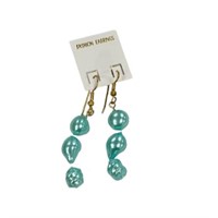 Fun Teal Dangle Earrings