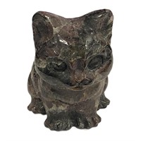Natural Garnet Carved Cat Figurine