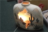 Hand Painted Native American Shadow Lamp