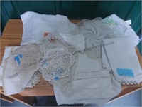 One box lot various doilies