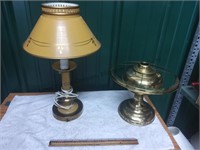 One small lamp and one bottom half of a kerosene