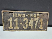 Vintage 1946  IOWA License Plate