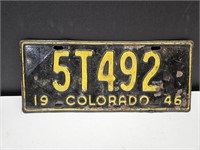 Vintage COLORADO 1946 License Plate