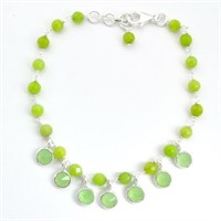 Natural 15.60ct Green Prehnite Beads Bracelet
