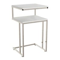 Lavish Home 2-Tier C-Shaped End Table in White