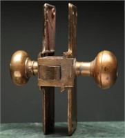 Antique Copper & Brass Door Lock, Plates, Knob