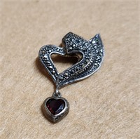 Sterling silver  heart pendant