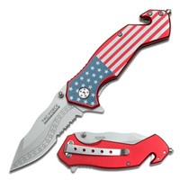 Tac-force American Flag Handle Spring Assist Knife