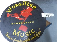 Wurlitzer phonograph metal sign