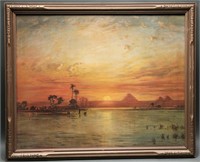 A. Staffelstein Vtg Lithograph of the Nile River