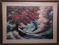 Large Art Print- Autumn Tree Beside Path by Rhyan