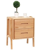 OOKSEN Solid Wood Nightstand, Fully Assembled Nigh
