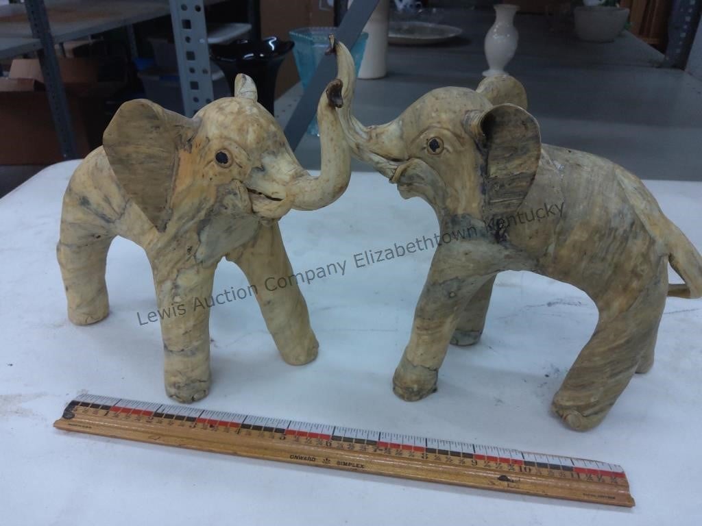 Two elephants material unknown