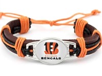 Adjustable Leather Cinncinnati Bengals Bracelet