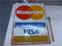 Metal Visa Mastercard sign double-sided
