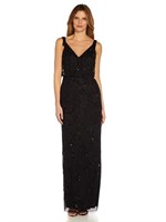 Adrianna Papell womens Beaded Surplice Gown Specia