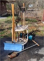 Assorted Yard Items with Stand