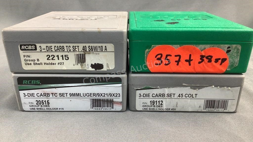 Assorted RCBS Reloading Dies 357/40S&W/9mm/45Colt