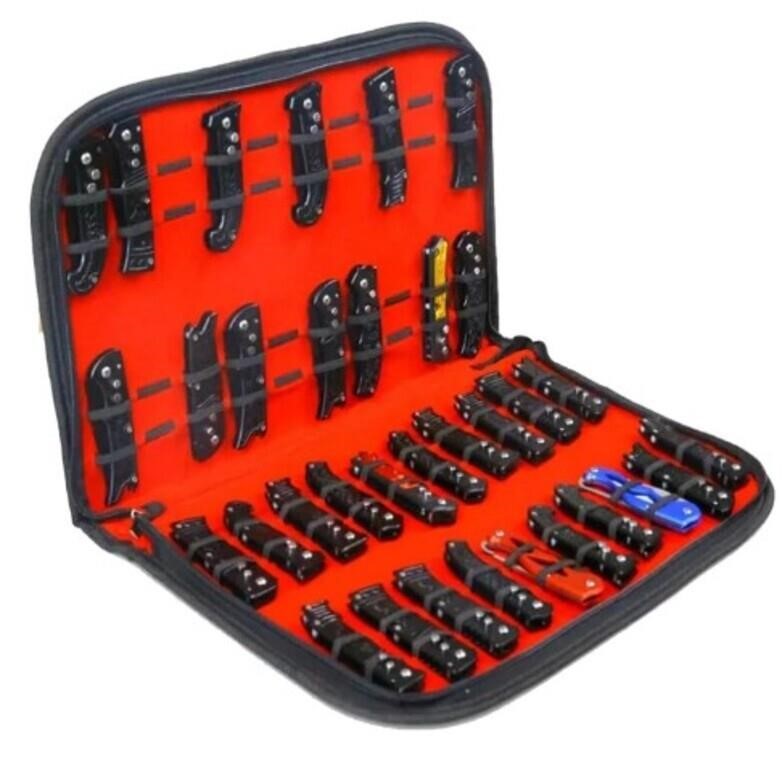 Knife Display And Organizing Fold And Zip Case