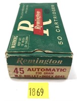 Box of .45 Automatic 230-grain MC bullet