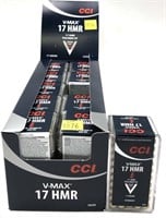 Case of 500 Rds. of .17 HMR CCI V-Max cartridges,