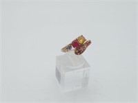 14K Yellow Gold Multi Gemstone Ring