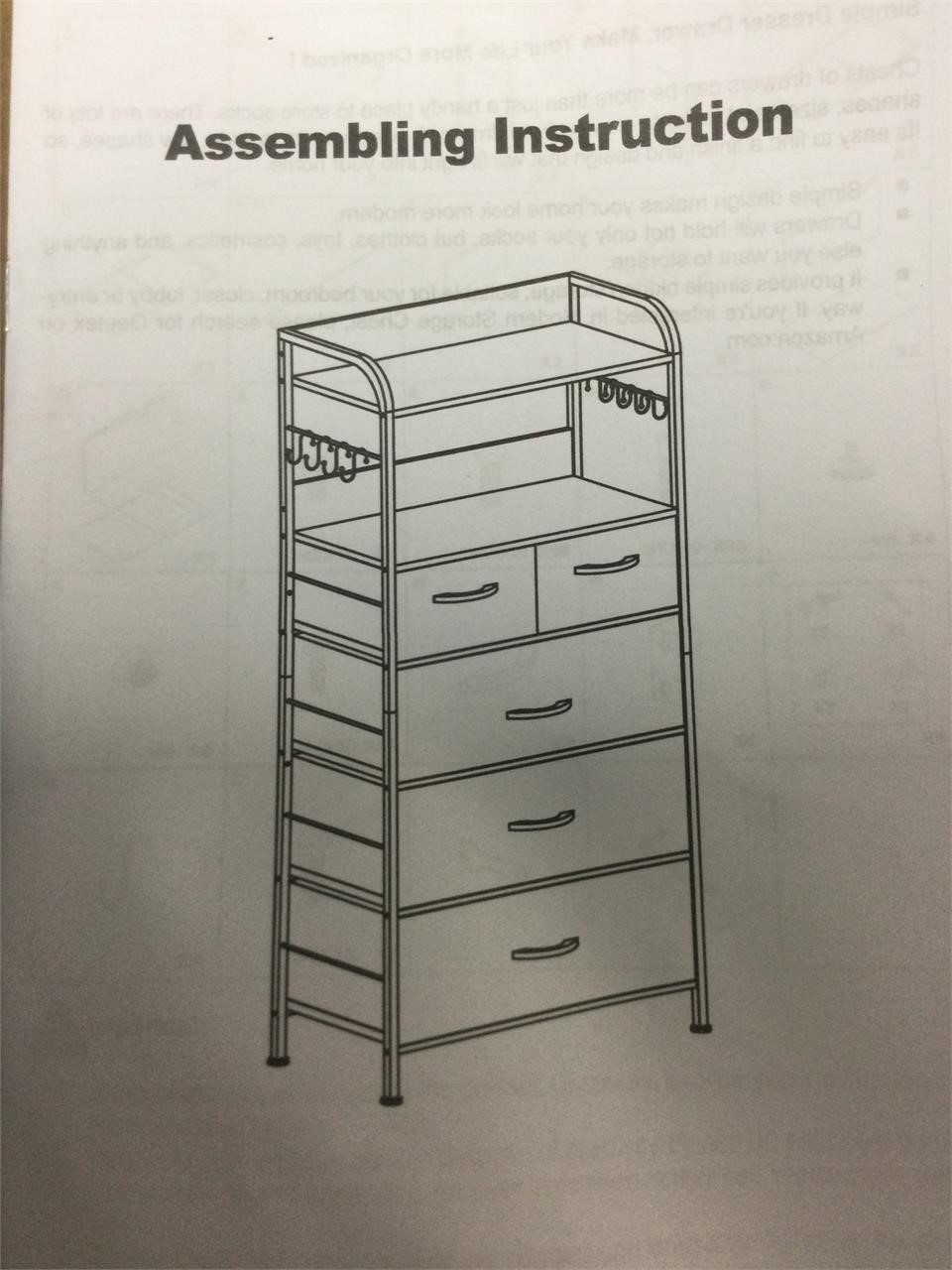 5 drawer  NOT assembled new in box