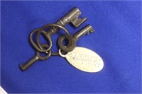 An Antique Jail Cell Key with Tag - 1912