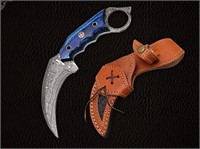 Handmade Damascus Steel Karambit Knife