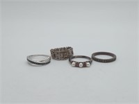 Sterling 925 Lot of 4 Assorted Rings