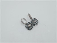 Sterling CZ Blue & White Hoop Earring Charms